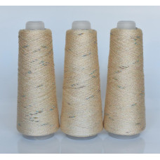 42 Пряжа Visco Knot Infinity Yarn, 100гр - 500м, медовий+мультіколор, 100% віскоза з люрексом