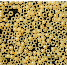 42181 10/0 чеський бісер Preciosa, 5 г, жовтий, алебастровий веселковий