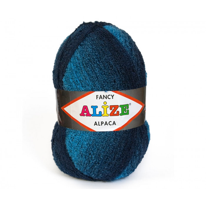 1303 Пряжа Fancy Alpaka (Rainbow) 350гр - 875м (Блакитний) Alize(Знятий з виробництва)