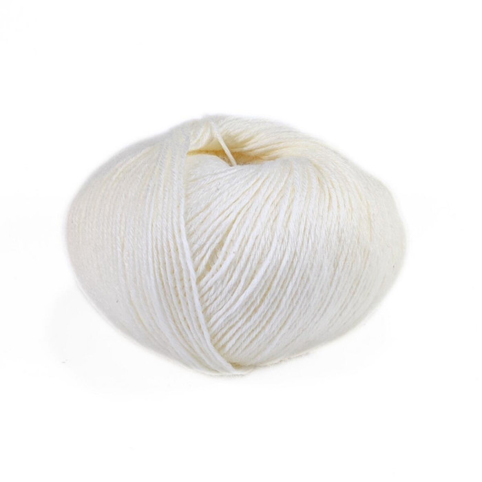 426 Пряжа Campolmi Filati Georgia, 50г - 200м, білий, 50% вовна меринос, 50% акрил