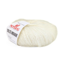 426 Пряжа Mondial Dolce Mohair, 50г - 150м, молочний, 60% кід мохер, 40% акрил