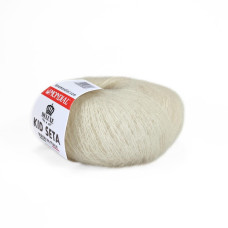 426 Пряжа Mondial Kid Seta, 25г - 210м, молочний, 70% суперкід мохер, 30% шовк