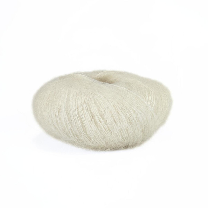 426 Пряжа Mondial Kid Seta, 25г - 210м, молочний, 70% суперкід мохер, 30% шовк