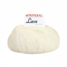 426 Пряжа Mondial Lieve, 50г - 140м, молочний, 90% кід мохер, 10% мікрофібра PА