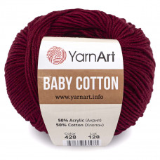 428 Пряжа Baby Cotton 50гр - 165 м (бордовий). YarnArt