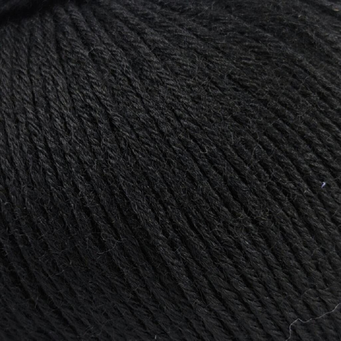 428 Пряжа Campolmi Filati Georgia, 50г - 200м, чорний, 50% вовна меринос, 50% акрил