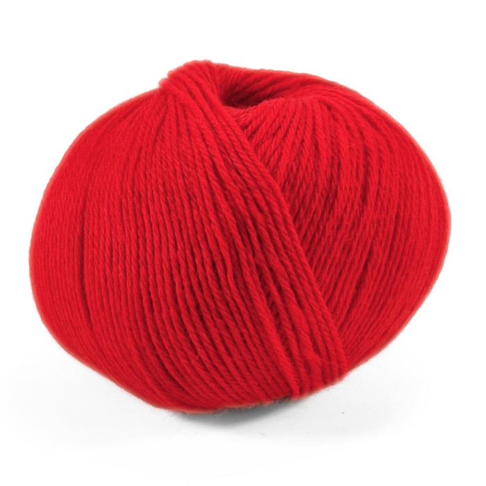 429 Пряжа Campolmi Filati Svezia, 100г - 250м, яскраво-червоний, 50% вовна, 50% акрил
