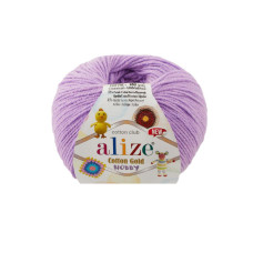 43 Пряжа Cotton Gold Hobby New  50г-165мм (бузковий). Alize