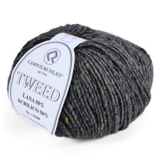 430 Пряжа Campolmi Filati Tweed, 100г - 250м, сірий, 50% вовна, 50% акрил