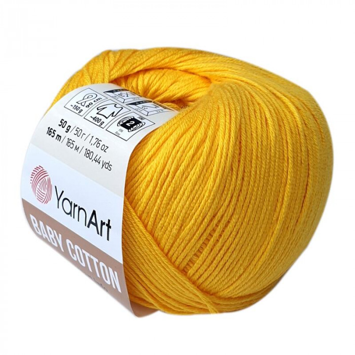 432 Пряжа Baby Cotton 50гр - 165 м (жовтий). YarnArt