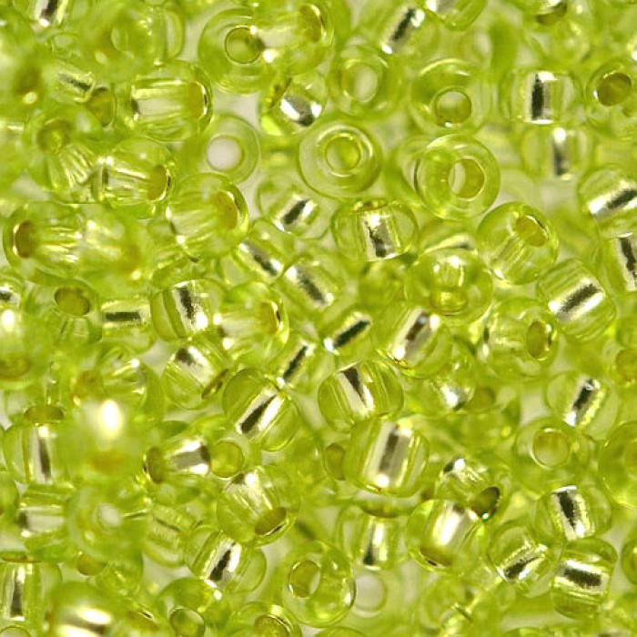 78153 10/0 чеський бісер Preciosa, 50 г, зелений, кристальний сольгель з блискучим срібним отвором