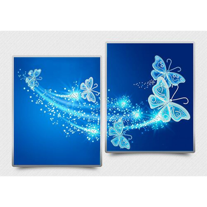 АР3-012 Ажурні метелики. Синій. А-строчка. Схема на тканині для вишивання бісером