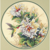 4339 Колібрі і гібіскус. 25х27 см. Classic Design. Набір для вишивки хрестиком на Aida 14