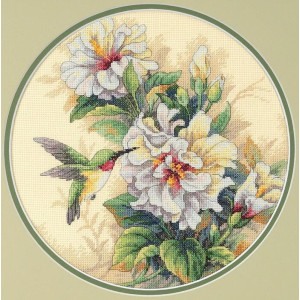 4339 Колібрі і гібіскус. 25х27 см. Classic Design. Набір для вишивки хрестиком на Aida 14