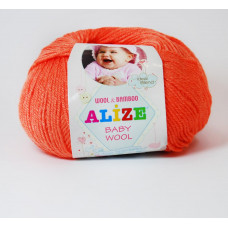 654 Пряжа Baby Wool 50гр - 175м (Помаранчевий) Alize (знятий з виробництва)(Знятий з виробництва)