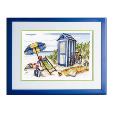 437-00034 Anchor Набір для вишивки рахунковим хрестиком - Пляжна кабіна Beach Cabin 18x28,5 см, Aida 14