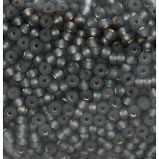 47010 matt 10/0 чеський бісер Preciosa, 50 г, чорнильно-сірий, прозорий з блискучим срібним отвором матовий