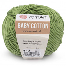 440 Пряжа Baby Cotton 50гр - 165 м (зелений). YarnArt