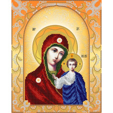 АС3-030 Казанська Ікона Божої Матері (золото). А-строчка. Схема на тканині для вишивання бісером