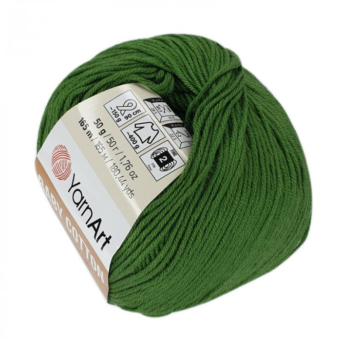 441 Пряжа Baby Cotton 50гр - 165 м (темно-зелений). YarnArt