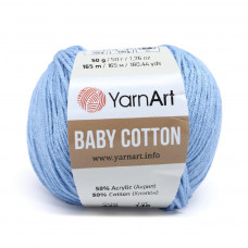 448 Пряжа Baby Cotton 50гр - 165 м (блакитний). YarnArt
