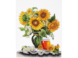 1227 Медові соняшники. 32х36 см. Ст. Валевська. Alisena. Набір для вишивки хрестиком на Aida 16