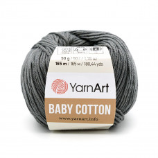 454 Пряжа Baby Cotton 50гр - 165 м (темно-сірий). YarnArt