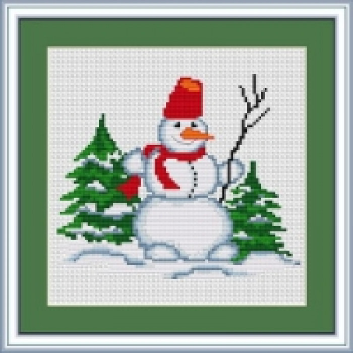 B1069 Снеговичок. Luca-S. Набор для вышивания нитками