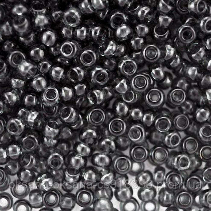 46010 10/0 чеський бісер Preciosa, 5 г, чорнильно-сірий, прозорий глазурований