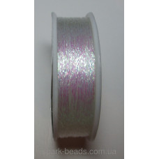 80-01 Spark Beads Адель металлизированая нитка, колір білий хамелеон 100 м.