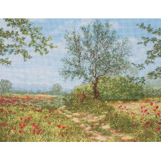 4607 Classic Design Набір для вишивки рахунковим хрестиком - Дорога з маків 51,5x41 см, Aida 14
