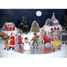 4618 Classic Design Набір для вишивки рахунковим хрестиком по пластику - Іграшки Вікторіанське Різдво 10 см, 12 шт, Aida 14 ct
