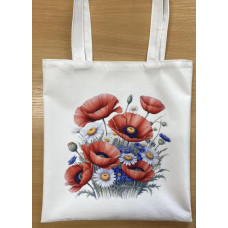 4755 Alisena Сумка-шопер - Маки з ромашками 37x37 см, габардин
