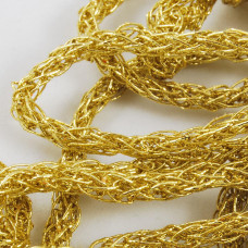 Декоративний плетений шнур тьмяне золото