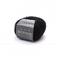 4794/03 Пряжа Premium Merino, 50г-175м, чорний, Luca-S, 100% вовна