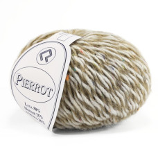 48 Пряжа Campolmi Filati Pierrot, 100г - 115м, білий-бежевий, 25% мохер, 50% вовна, 25% акрил