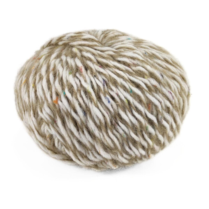 48 Пряжа Campolmi Filati Pierrot, 100г - 115м, білий-бежевий, 25% мохер, 50% вовна, 25% акрил