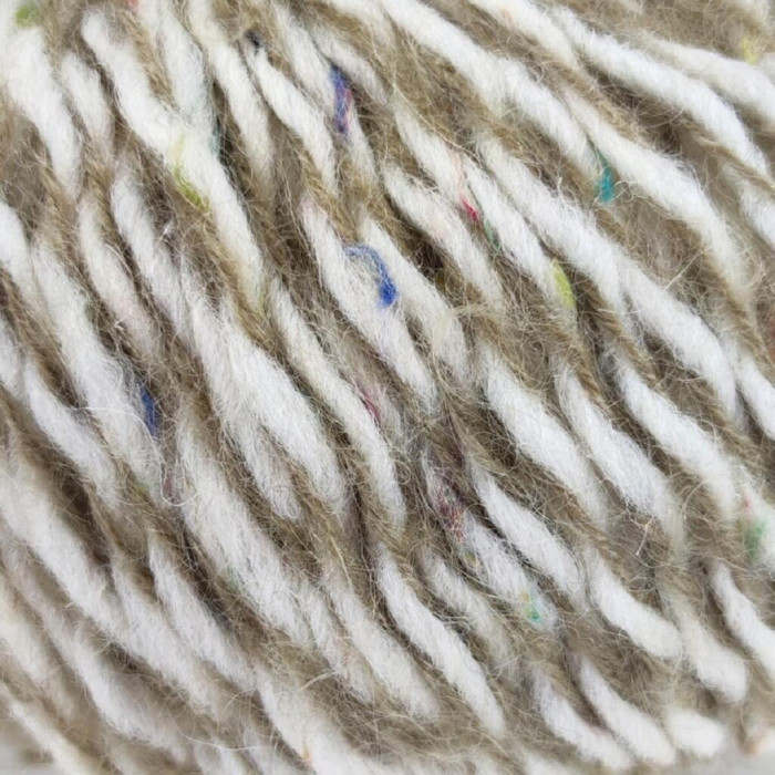 48 Пряжа Campolmi Filati Pierrot, 100г - 115м, білий-бежевий, 25% мохер, 50% вовна, 25% акрил