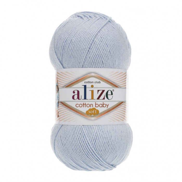 480 Пряжа Cotton Baby Soft 100гр - 270м (Блакитний) Alize(Знятий з виробництва)