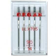 Голки для распошивальных машин, оверлоков ELX705 №90 (5шт) Organ