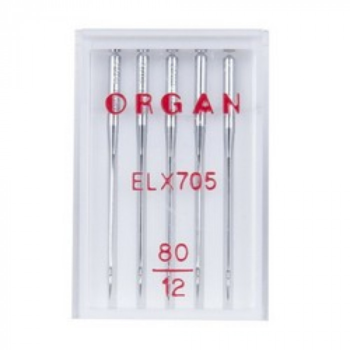 Голки для распошивальных машин, оверлоков ELX705 №80 (5шт) Organ