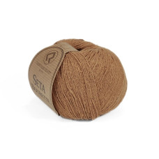 5 Пряжа Campolmi Filati Seta Bourette, 50г - 240м, карамельний, 100% шовк