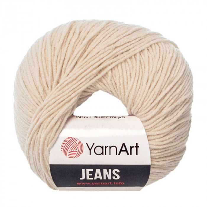 5 Пряжа Jeans 50гр - 160м (Молочний) YarnArt