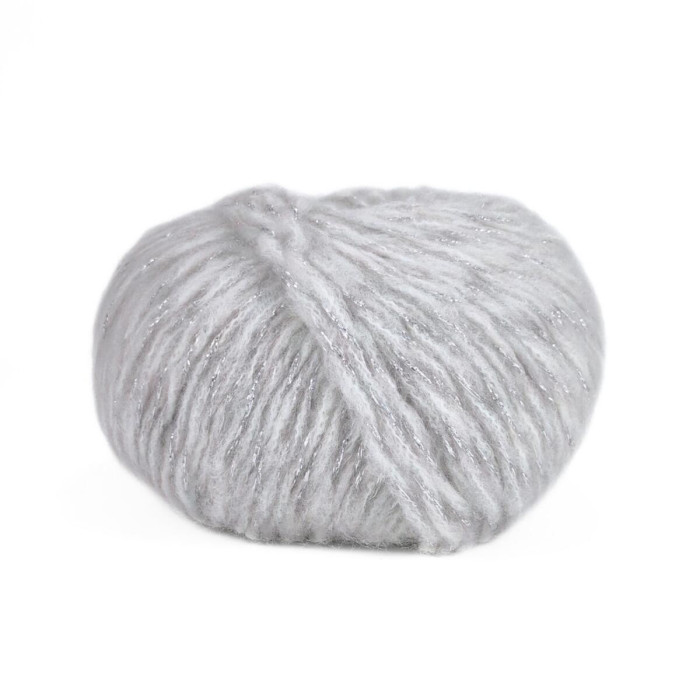 5 Пряжа Laines du Nord Chaska, 25г - 125м, перлинно-сірий, 34% вовна, 10% кашемір, 16% бавовна, 29% нейлон, 11% металевий PL