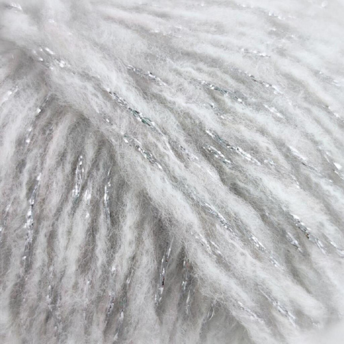 5 Пряжа Laines du Nord Chaska, 25г - 125м, перлинно-сірий, 34% вовна, 10% кашемір, 16% бавовна, 29% нейлон, 11% металевий PL