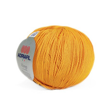 50 Пряжа Adriafil Alterego Filato, 150г - 385м, жовто-гарячий, 100% мерсенізована бавовна