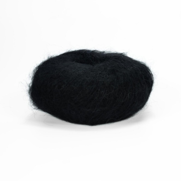 5000 Пряжа Lana Gatto Mohair Royal, 25г - 215м, чорний, 80% кід мохер, 20% нейлон