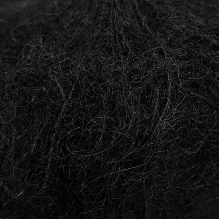 5000 Пряжа Lana Gatto Mohair Royal, 25г - 215м, чорний, 80% кід мохер, 20% нейлон
