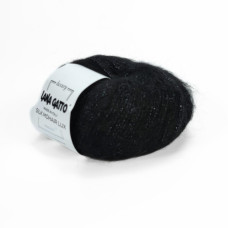 5000 Пряжа Lana Gatto Silk Mohair Lux, 25г - 210м, чорний, 78% cуперкід мохер, 14% шовк, 4% нейлон, 4% поліамід