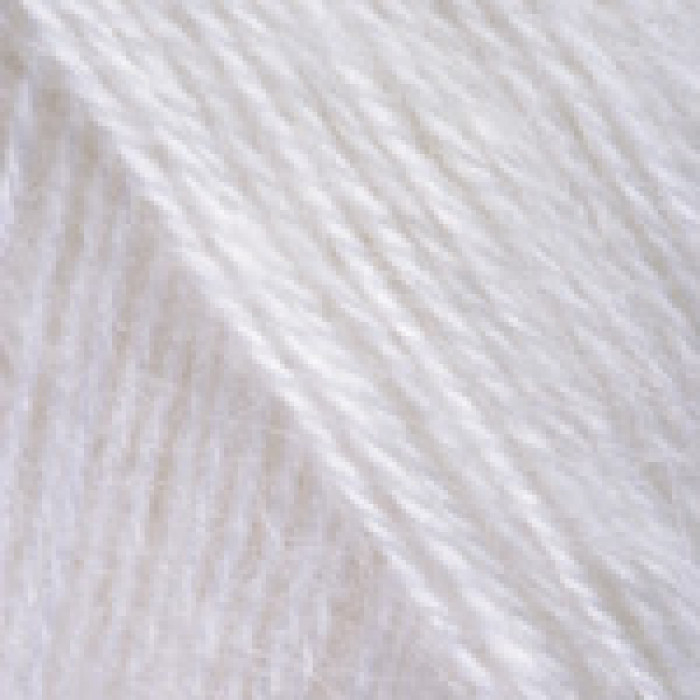 501 Пряжа Angora de luxe 100гр - 520м (Білий) YarnArt(Знятий з виробництва)